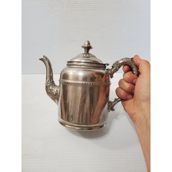 Antique Copper and Silverplate Teapot 1899 Patent - Picture 5 of 12